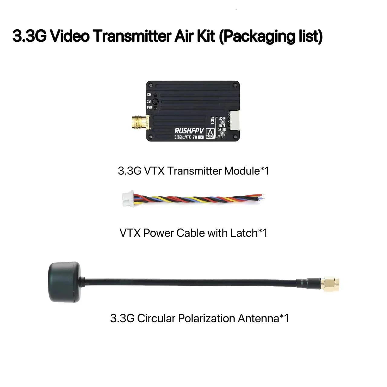 Fpv Drone Antenna - Émetteur VTX RUSHFPV 3.3G 2W, module