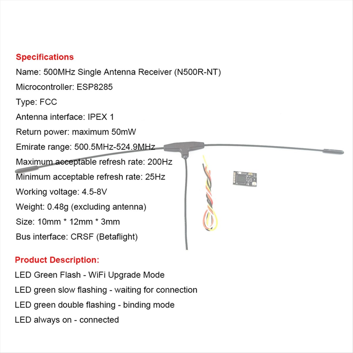 Récepteur 500 MHz 500,5 MHz-52 - Fpv Drone Antenna avis et prix